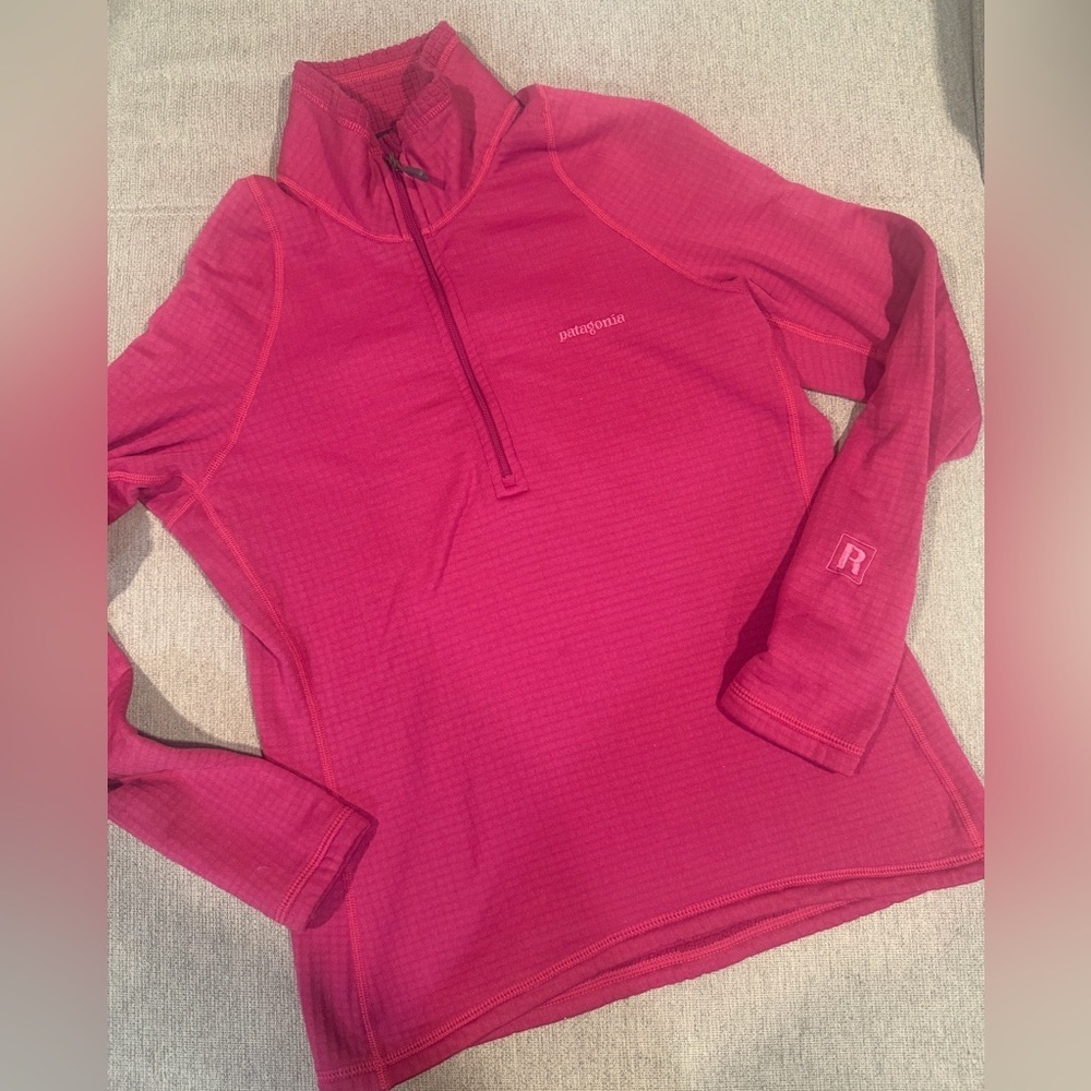 Patagonia Raspberry Pink Waffle Fleece Half-Zip Pullover